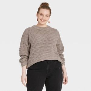 Universal Thread Women's Crewneck Pullover Sweater in Grey Taupe - Small